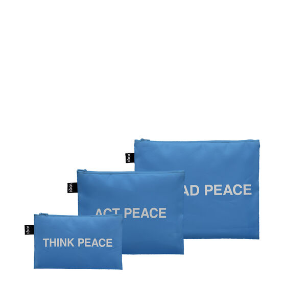 Yoko Ono Imagine Peace set of 3 zip pockets
